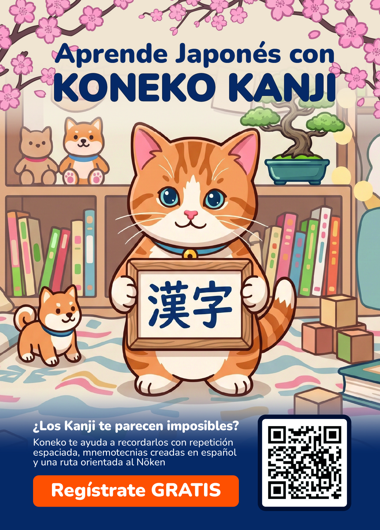Flyer de Koneko Kanji, cara delantera